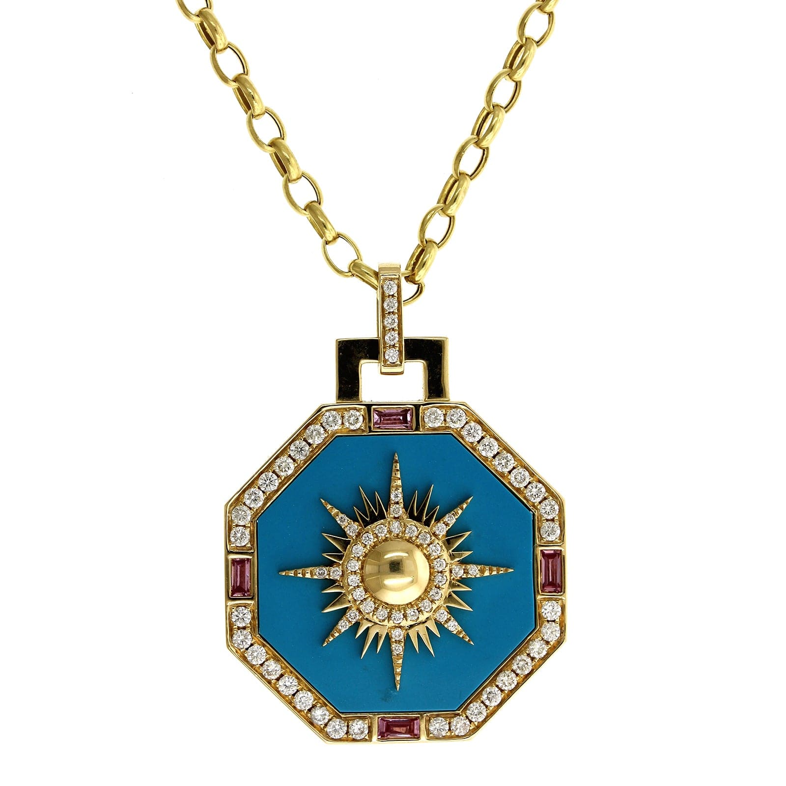 18K Yellow Gold Octagonal Sole Pendant