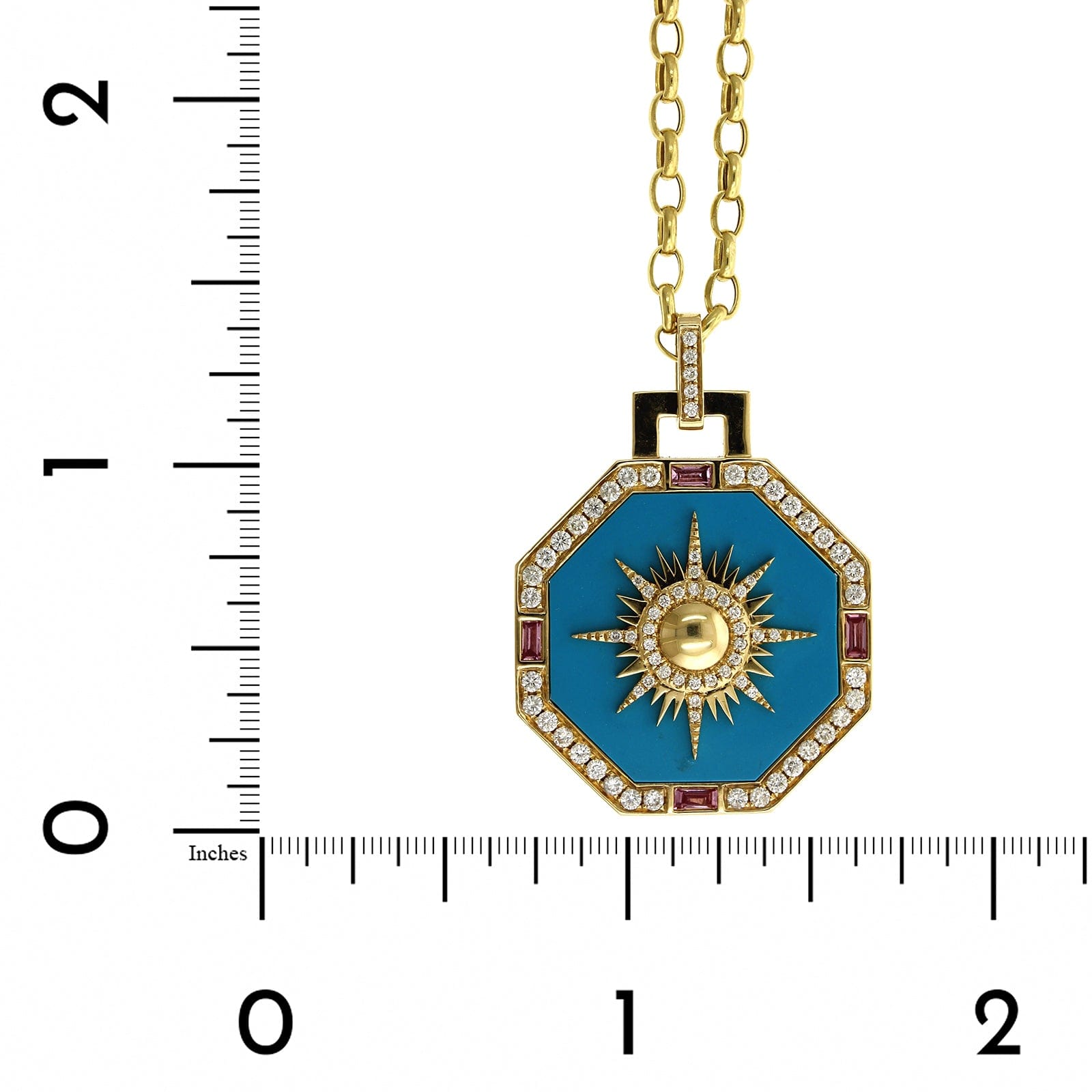 18K Yellow Gold Octagonal Sole Pendant