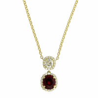18K Yellow Gold Spinel and Diamond Necklace, 18k yellow gold, Long's Jewelers