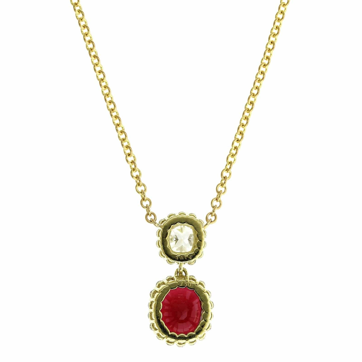 18K Yellow Gold Spinel and Diamond Necklace, 18k yellow gold, Long's Jewelers