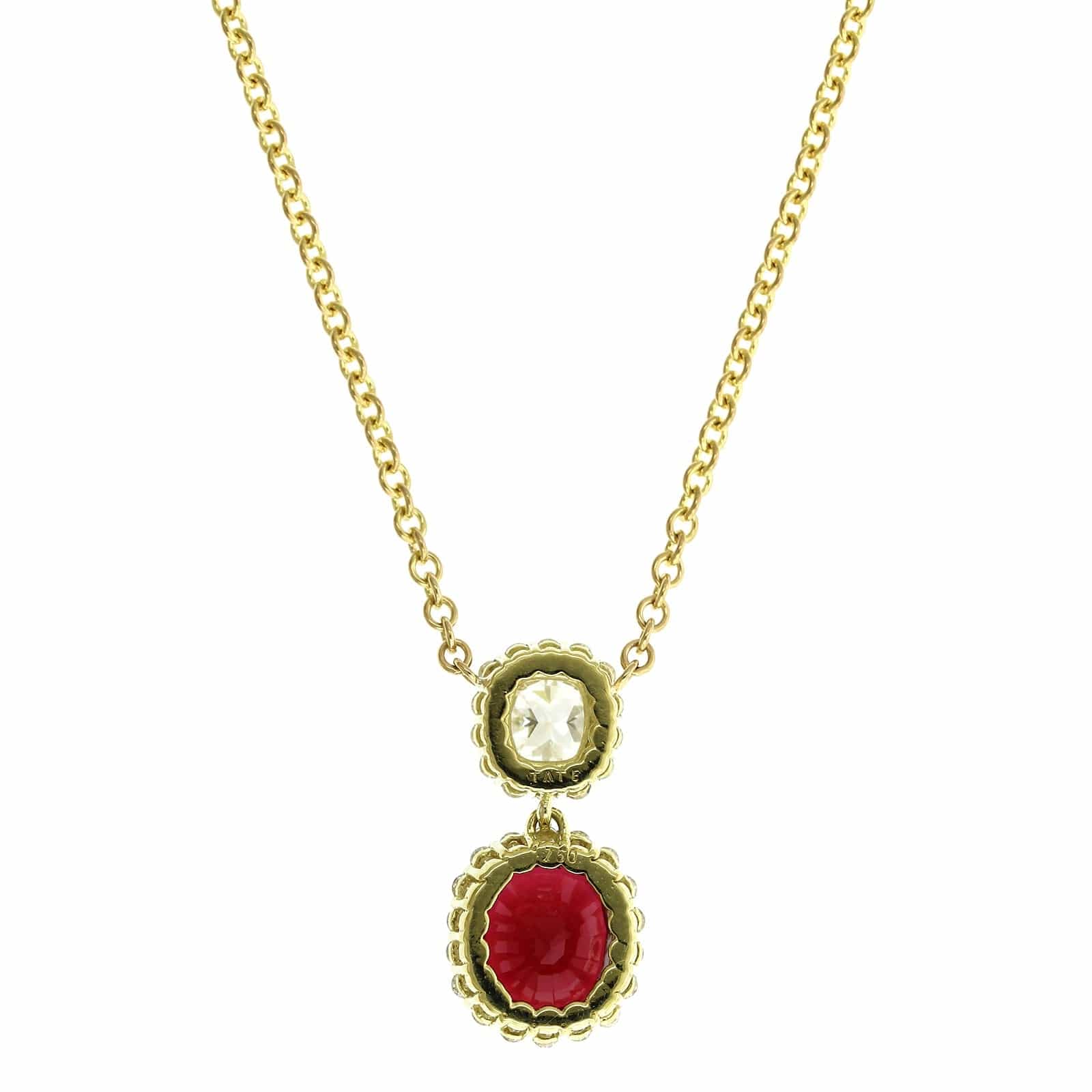 18K Yellow Gold Spinel and Diamond Necklace, 18k yellow gold, Long's Jewelers
