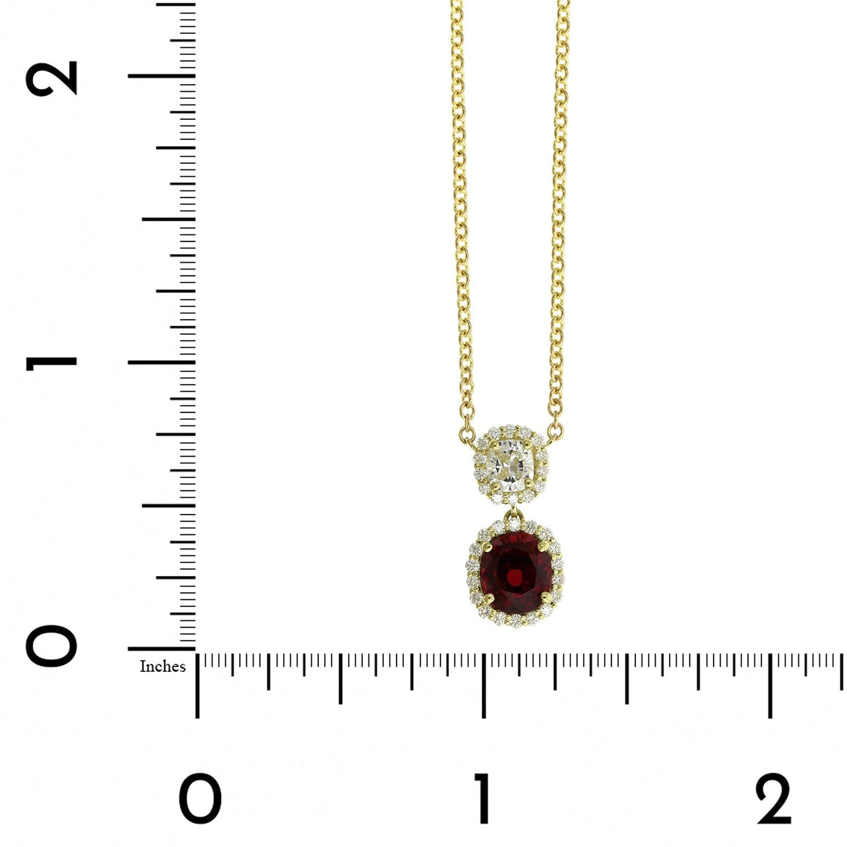 18K Yellow Gold Spinel and Diamond Necklace, 18k yellow gold, Long's Jewelers