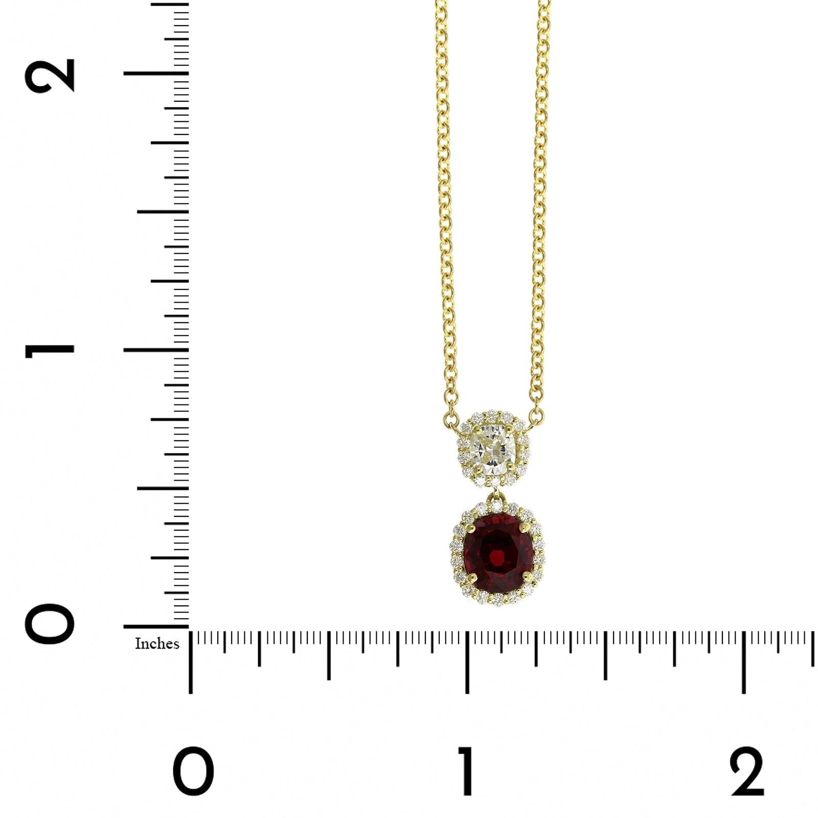 18K Yellow Gold Spinel and Diamond Necklace, 18k yellow gold, Long's Jewelers