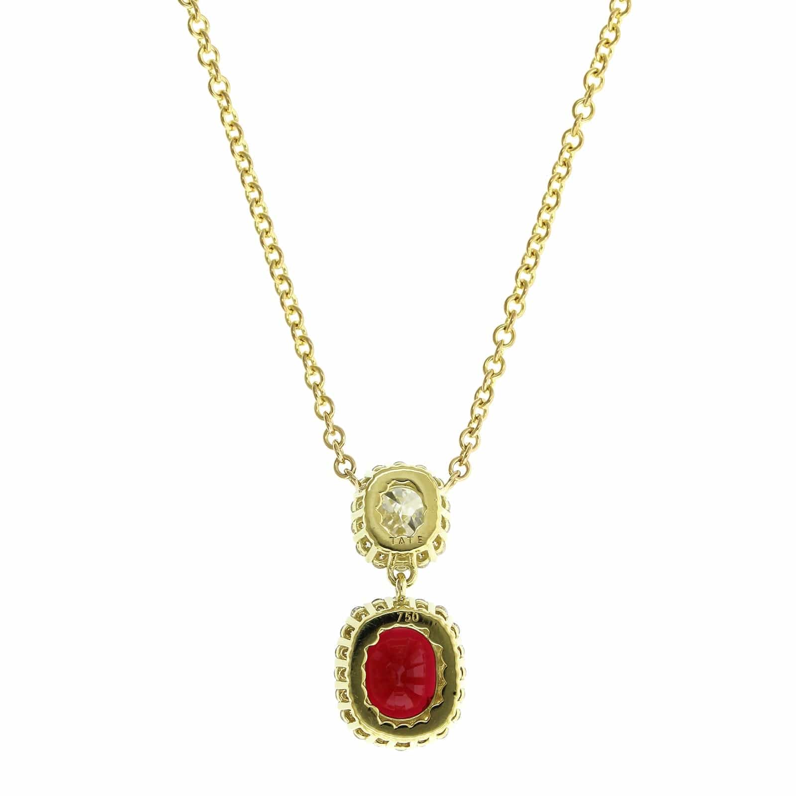 18K Yellow Gold Spinel and Diamond Necklace, 18k yellow gold, Long's Jewelers