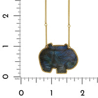 18K Yellow Gold Labradorite Pendant, Long's Jewelers