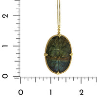 18K Yellow Gold Labradorite Pendant, Long's Jewelers