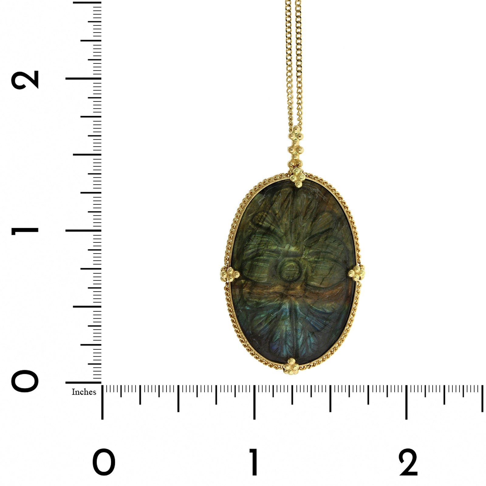 18K Yellow Gold Labradorite Pendant, Long's Jewelers