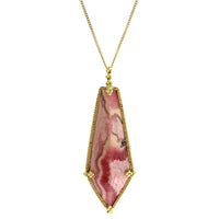 18K Yellow Gold Rhodochrosite Pendant, Long's Jewelers