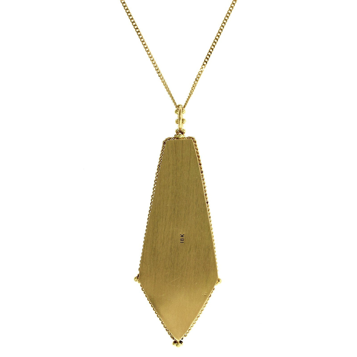 18K Yellow Gold Rhodochrosite Pendant, Long's Jewelers