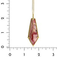 18K Yellow Gold Rhodochrosite Pendant, Long's Jewelers