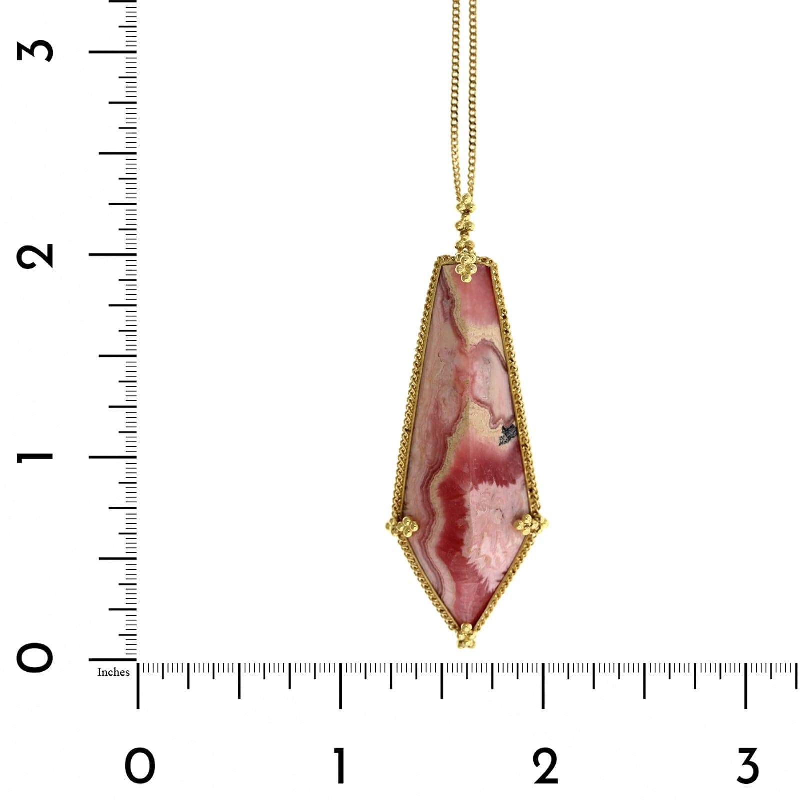 18K Yellow Gold Rhodochrosite Pendant, Long's Jewelers