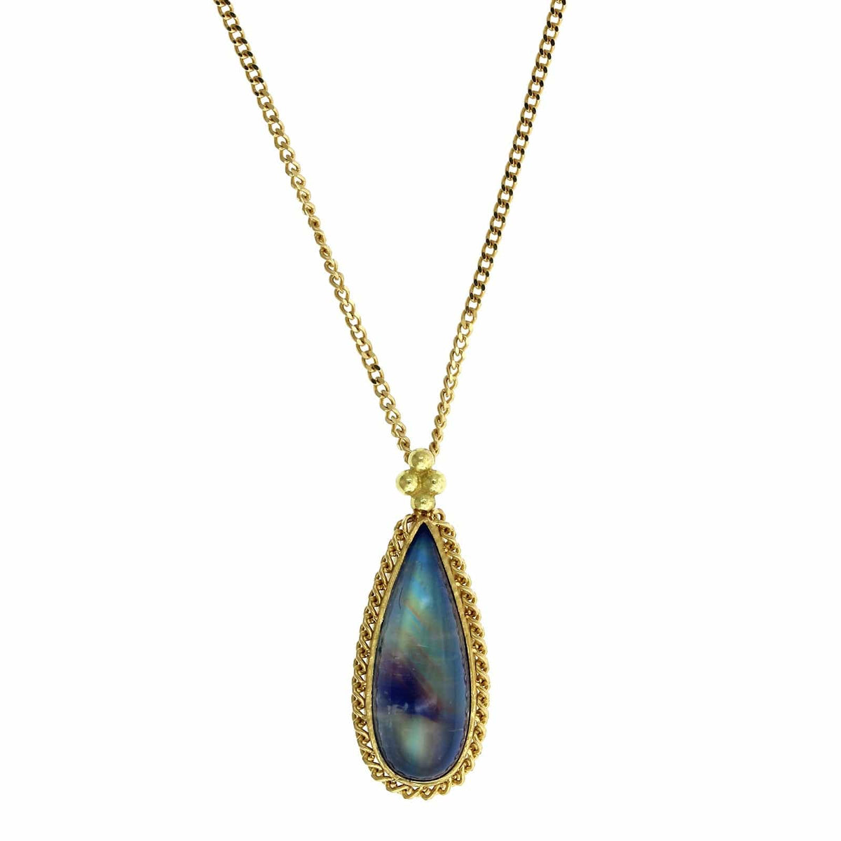 18K Yellow Gold Moonstone Pendant, Long's Jewelers