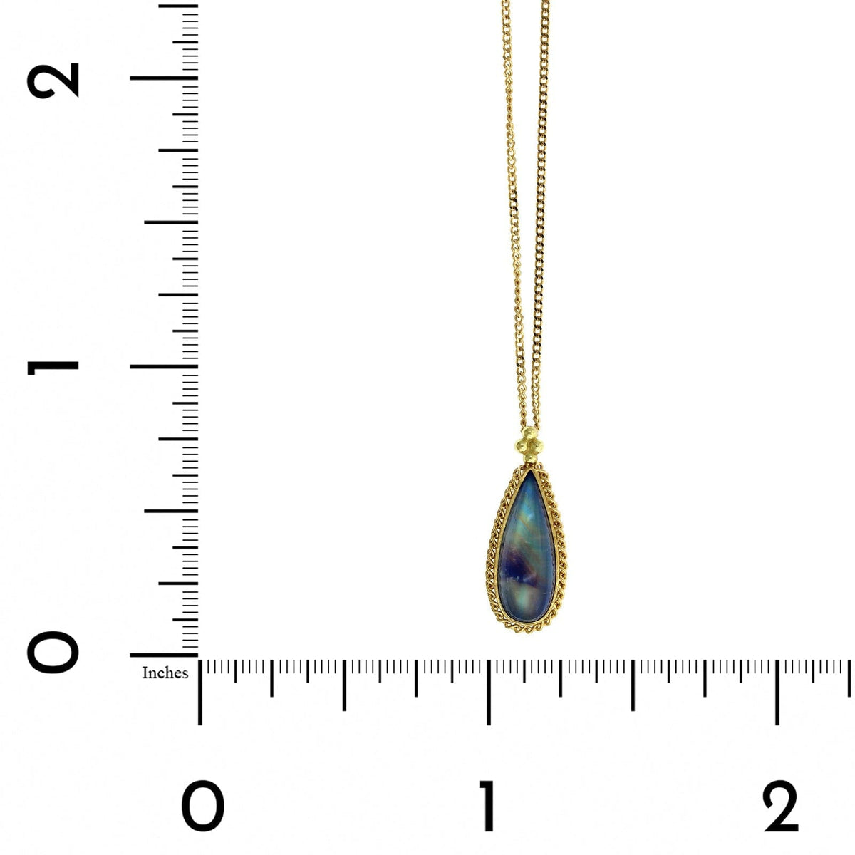 18K Yellow Gold Moonstone Pendant, Long's Jewelers