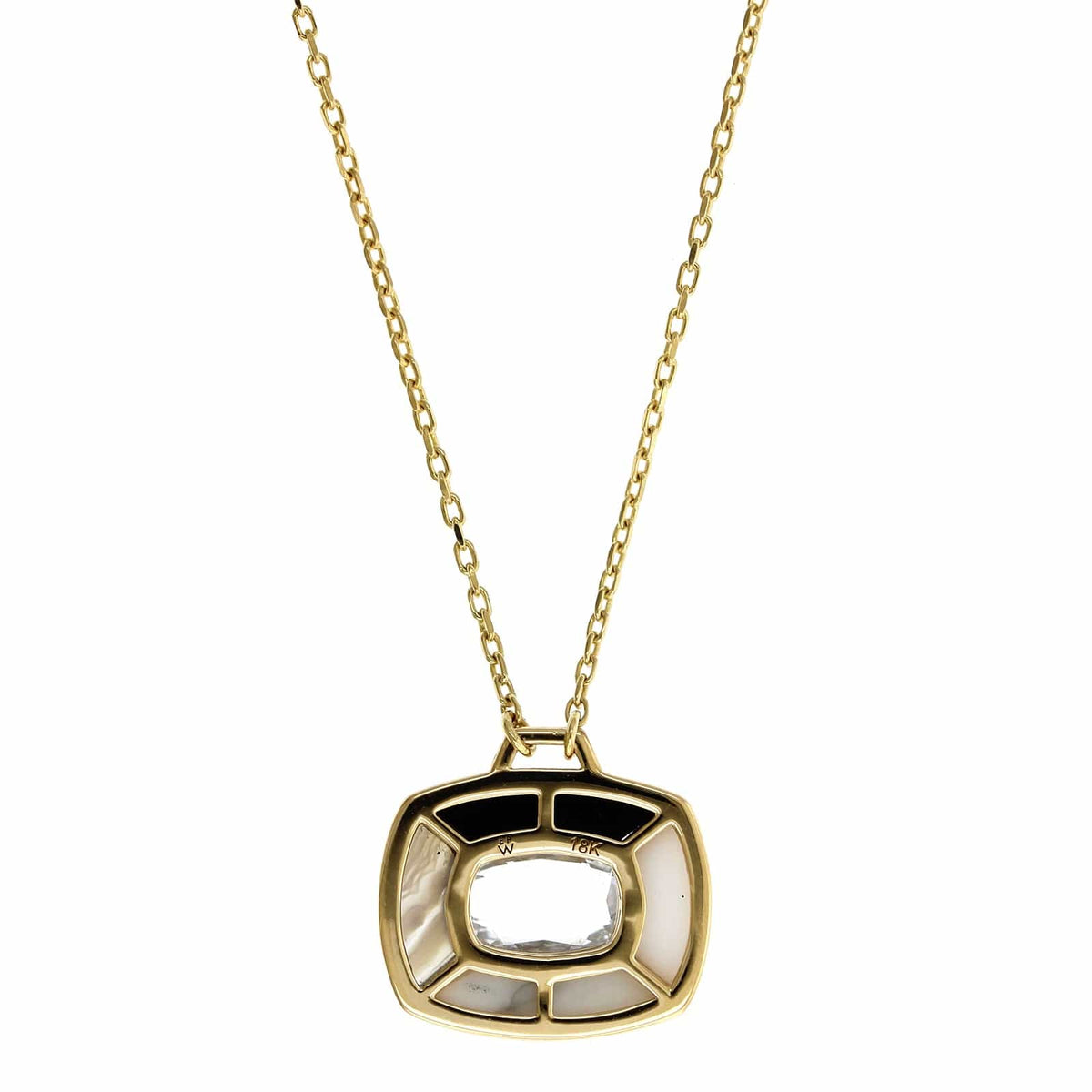 18K Yellow Gold Patchwork Multi Stone Pendant