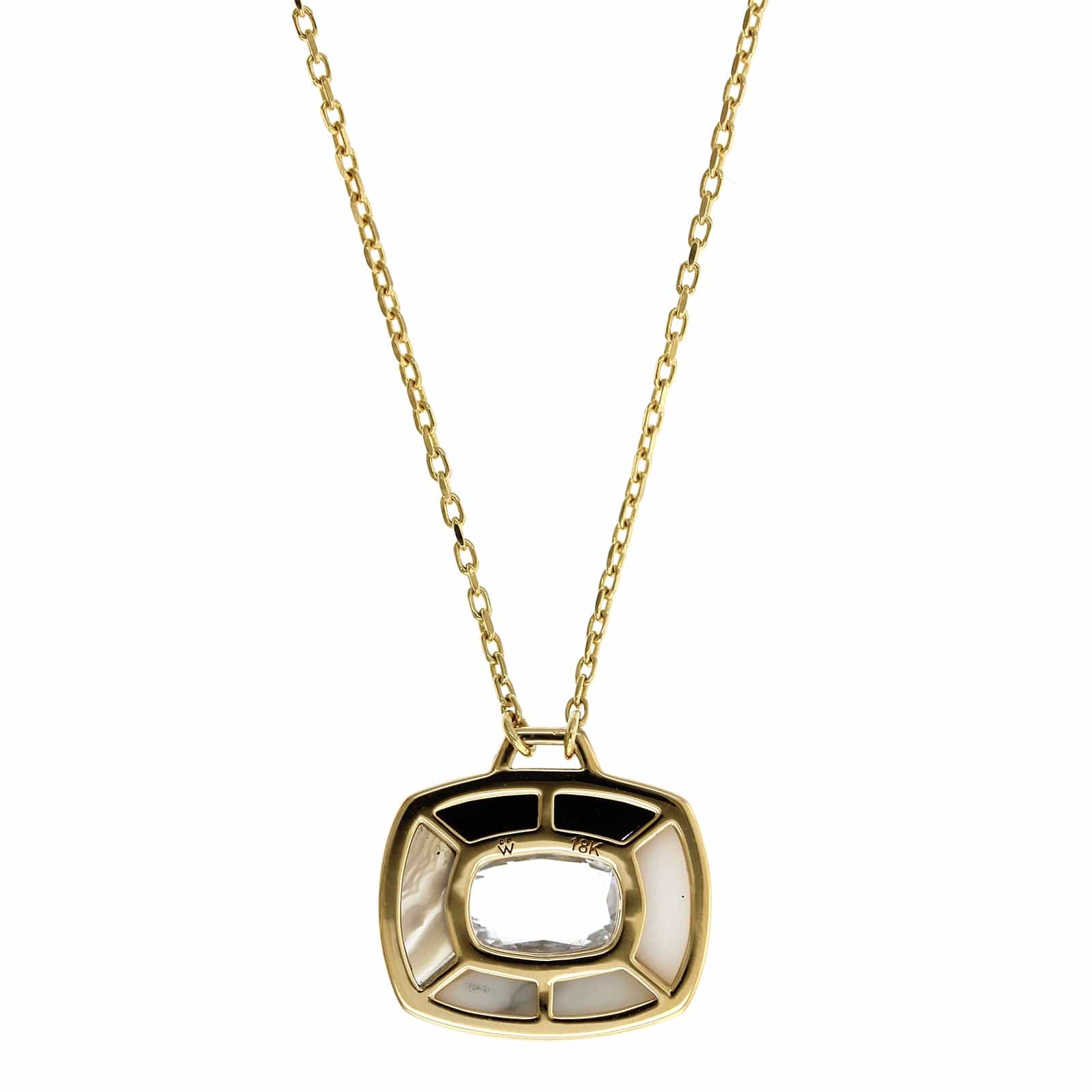 18K Yellow Gold Patchwork Multi Stone Pendant