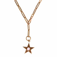 20K Rose Gold Morganite Diamond Star Pendant