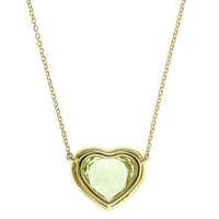 18K Yellow Gold Yellow Beryl Heart Pendant