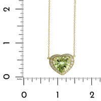 18K Yellow Gold Yellow Beryl Heart Pendant