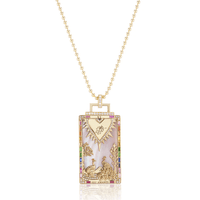 Sorellina 18K Yellow Gold Gli Amanti Tarot Card Pendant
