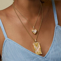 Sorellina 18K Yellow Gold Gli Amanti Tarot Card Pendant