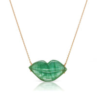Christina Alexiou 18K Rose Gold Green tourmaline Lips Pendant