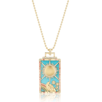 18K Yellow Gold Il Sole Tarot Card Pendant