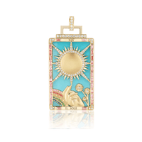 Sorellina 18K Yellow Gold Il Sole Tarot Card Pendant