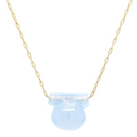 14K Yellow Gold Chalcedony Etruscan Bead Pendant