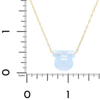 14K Yellow Gold Chalcedony Etruscan Bead Pendant