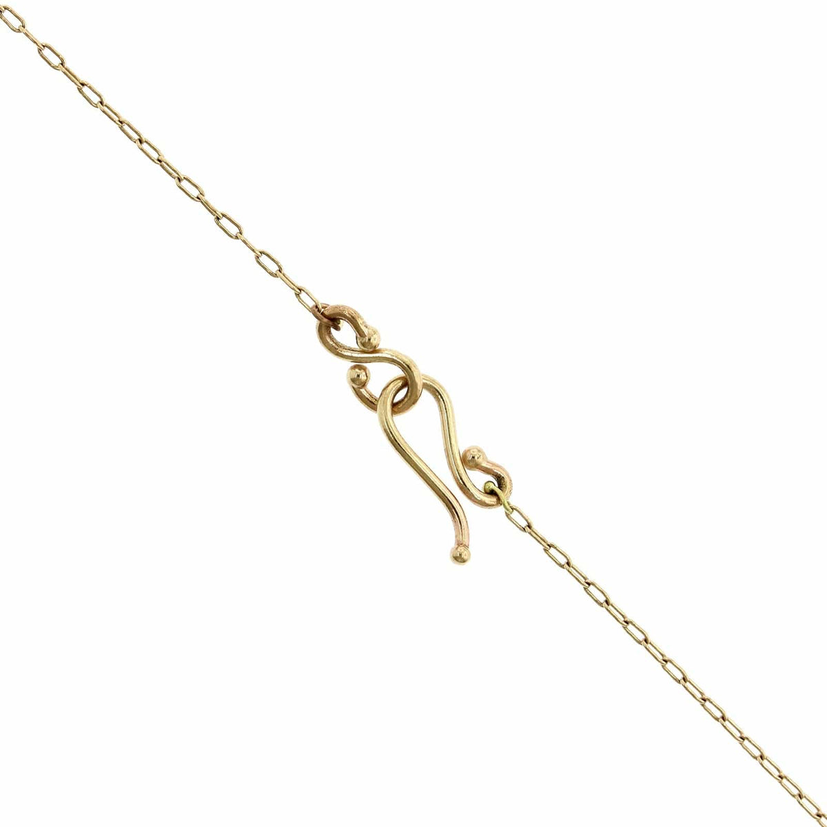 14K Yellow Gold Chrysoprase Etruscan Bead Pendant