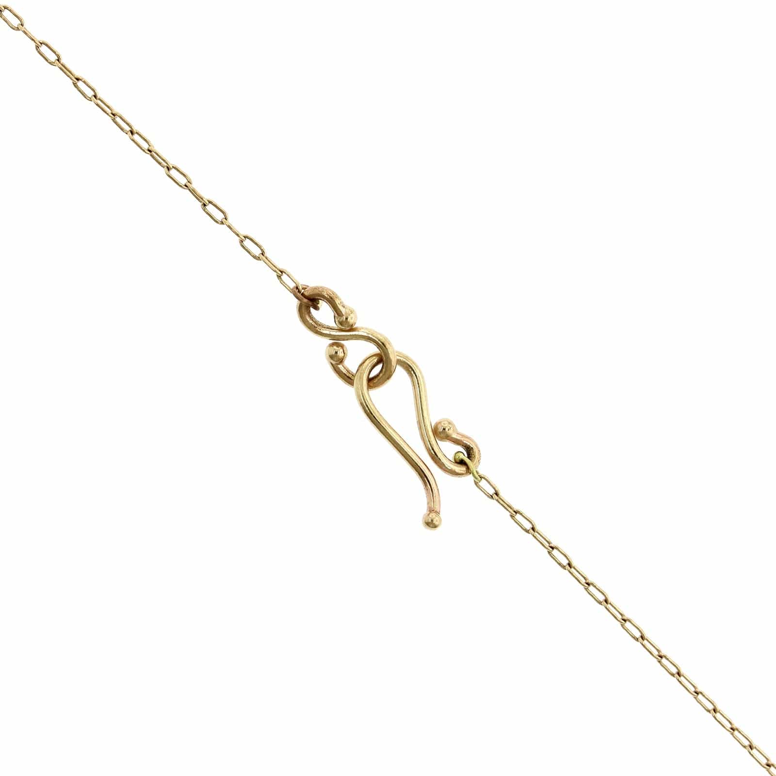 14K Yellow Gold Chrysoprase Etruscan Bead Pendant