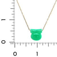 14K Yellow Gold Chrysoprase Etruscan Bead Pendant