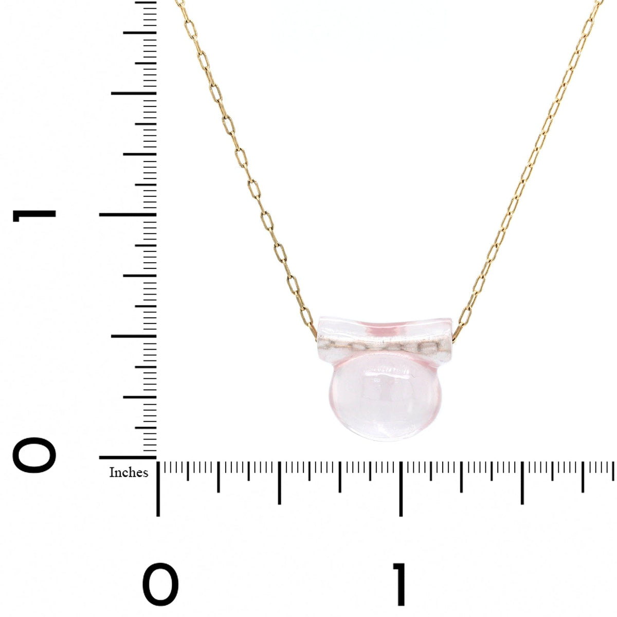 14K Yellow Gold Rose Quartz Etruscan Bead Pendant