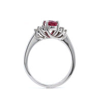 14K White Gold Pink Tourmaline Diamond Ring