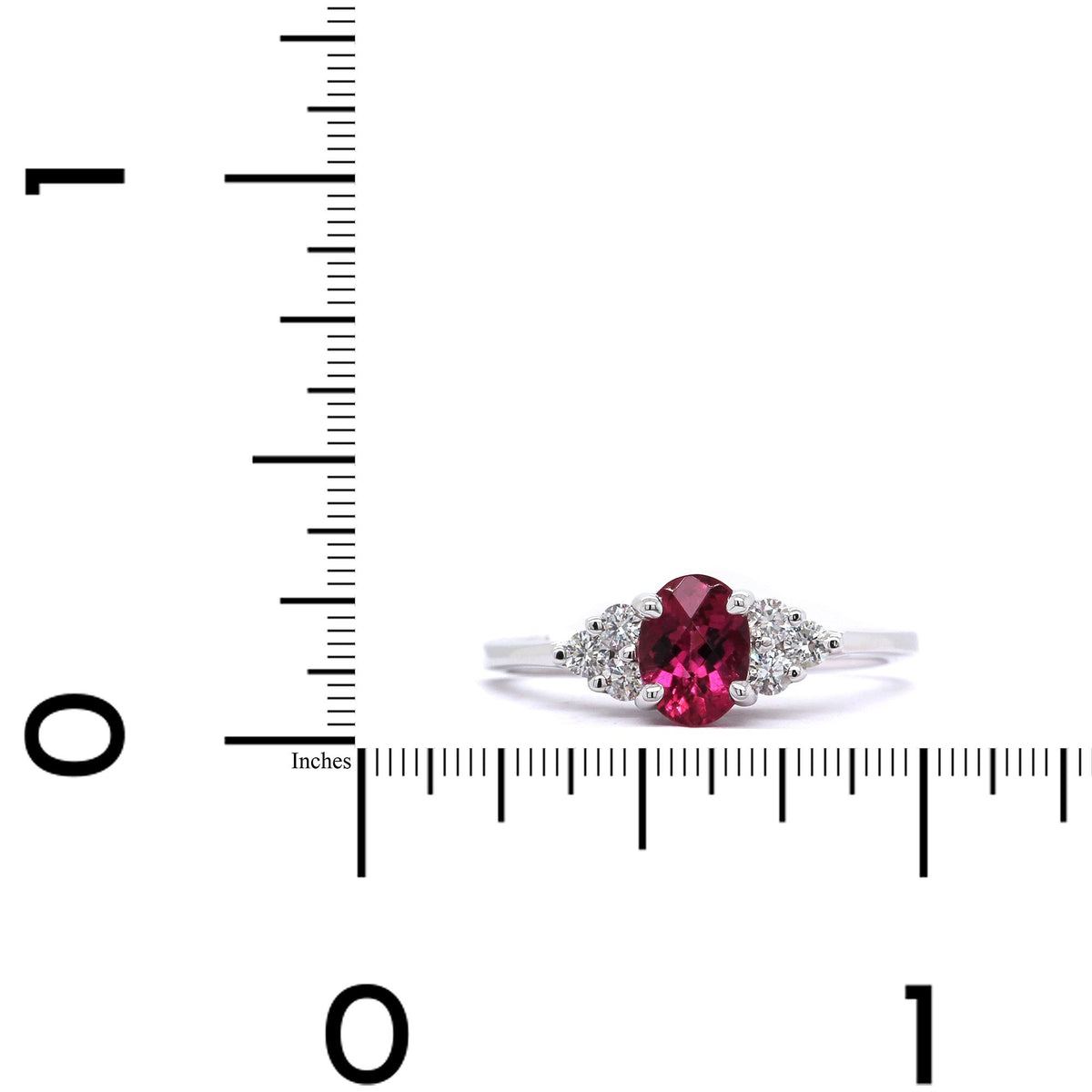14K White Gold Pink Tourmaline Diamond Ring