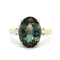 14K Yellow Gold Tri Color Tourmaline Ring