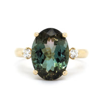 14K Yellow Gold Tri Color Tourmaline Ring