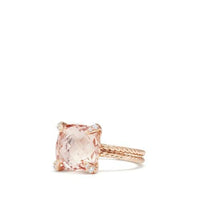 Chatelaine® Ring with Morganite and Diamonds in 18K Rose Gold, 11mm