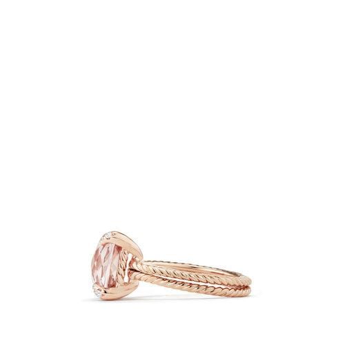 Chatelaine® Ring with Morganite and Diamonds in 18K Rose Gold, 11mm