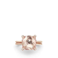 Chatelaine® Ring with Morganite and Diamonds in 18K Rose Gold, 11mm