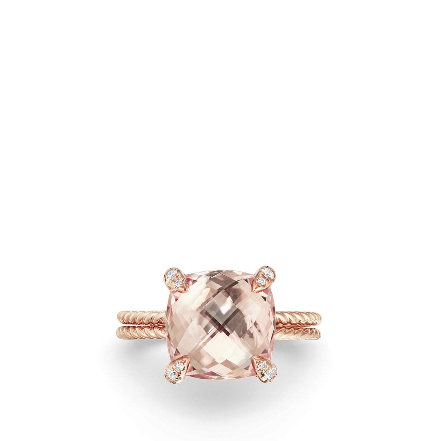 Chatelaine® Ring with Morganite and Diamonds in 18K Rose Gold