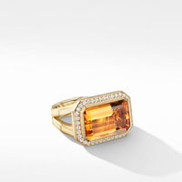 Novella Statement Ring in 18K Yellow Gold with Madeira Citrine and Diamonds