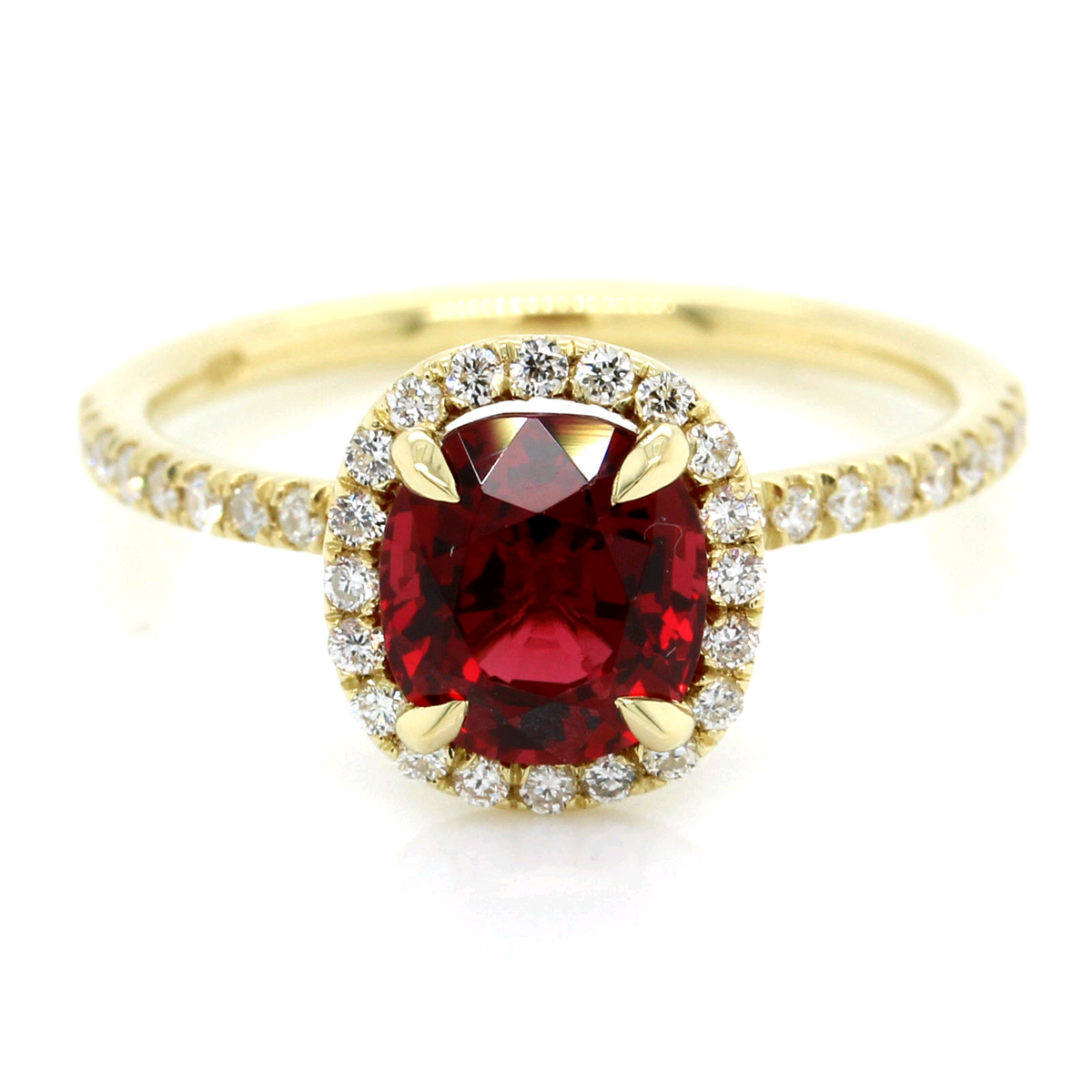 18K Yellow Gold Red Spinel Ring