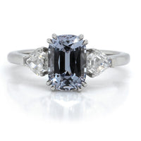 Platinum Grey Spinel and Diamond Ring