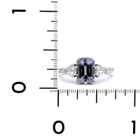 Platinum Grey Spinel and Diamond Ring