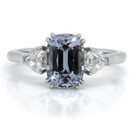 Platinum Grey Spinel and Diamond Ring