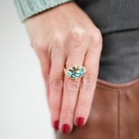 Amali 18K Yellow Gold Oval Turquoise Ring