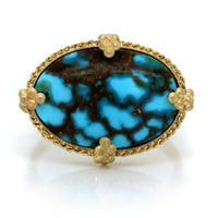 Amali 18K Yellow Gold Oval Turquoise Ring