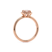 14K Rose Gold Morganite Diamond Halo Ring