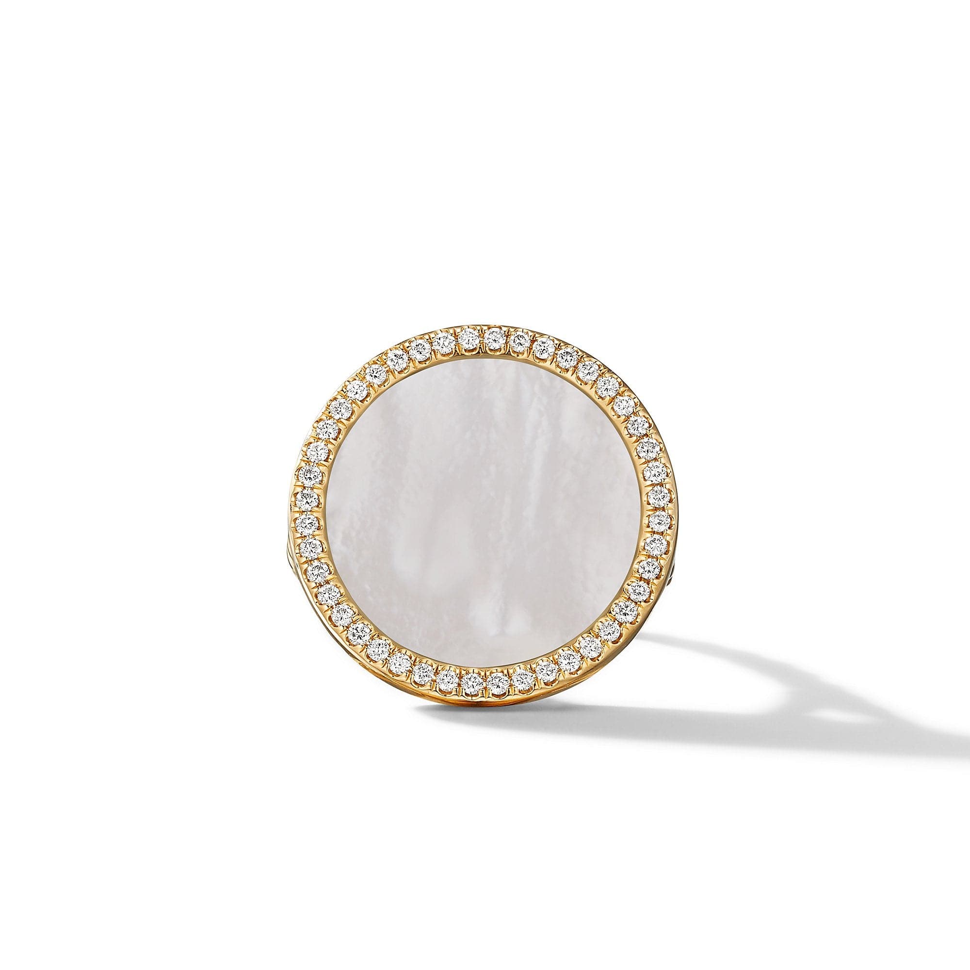 DY Elements Ring in 18K Yellow Gold with Mother of Pearl and Pavé Diamonds